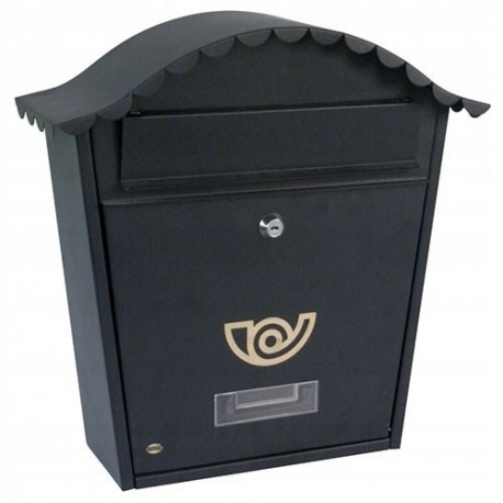 Skrzynka na listy CZARNA KUTA duża DWA KLUCZYKI