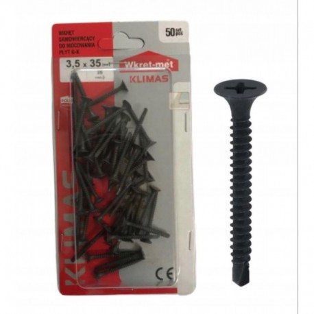 Wkręt SAMOWIERCĄCY do regipsów do profili metalowy