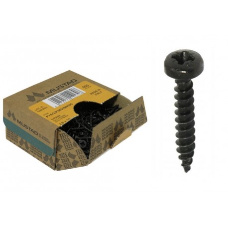 Wkręty czarne śruby do drewna MUSTAD Panelvit 4x30